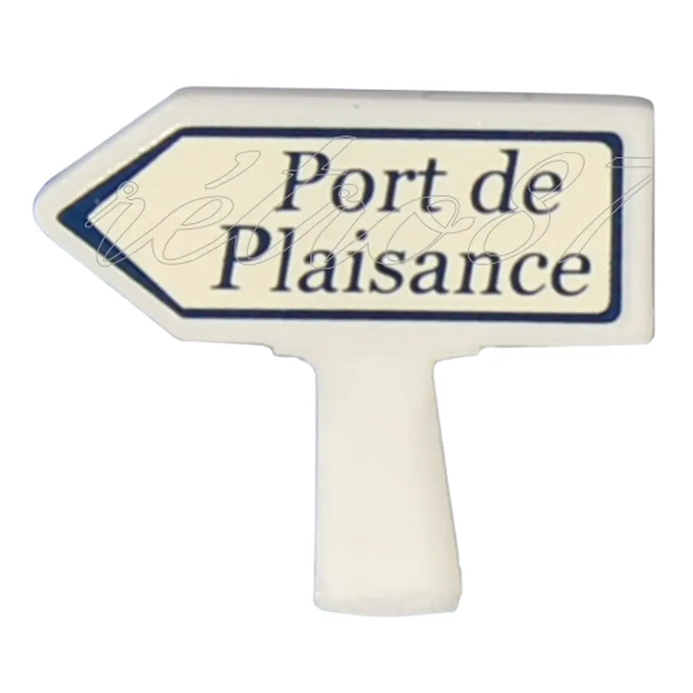 Panneau Michelin d'indication de lieu, vers la gauche : Port de Plaisance - SAI 8456 - HO 1/87
