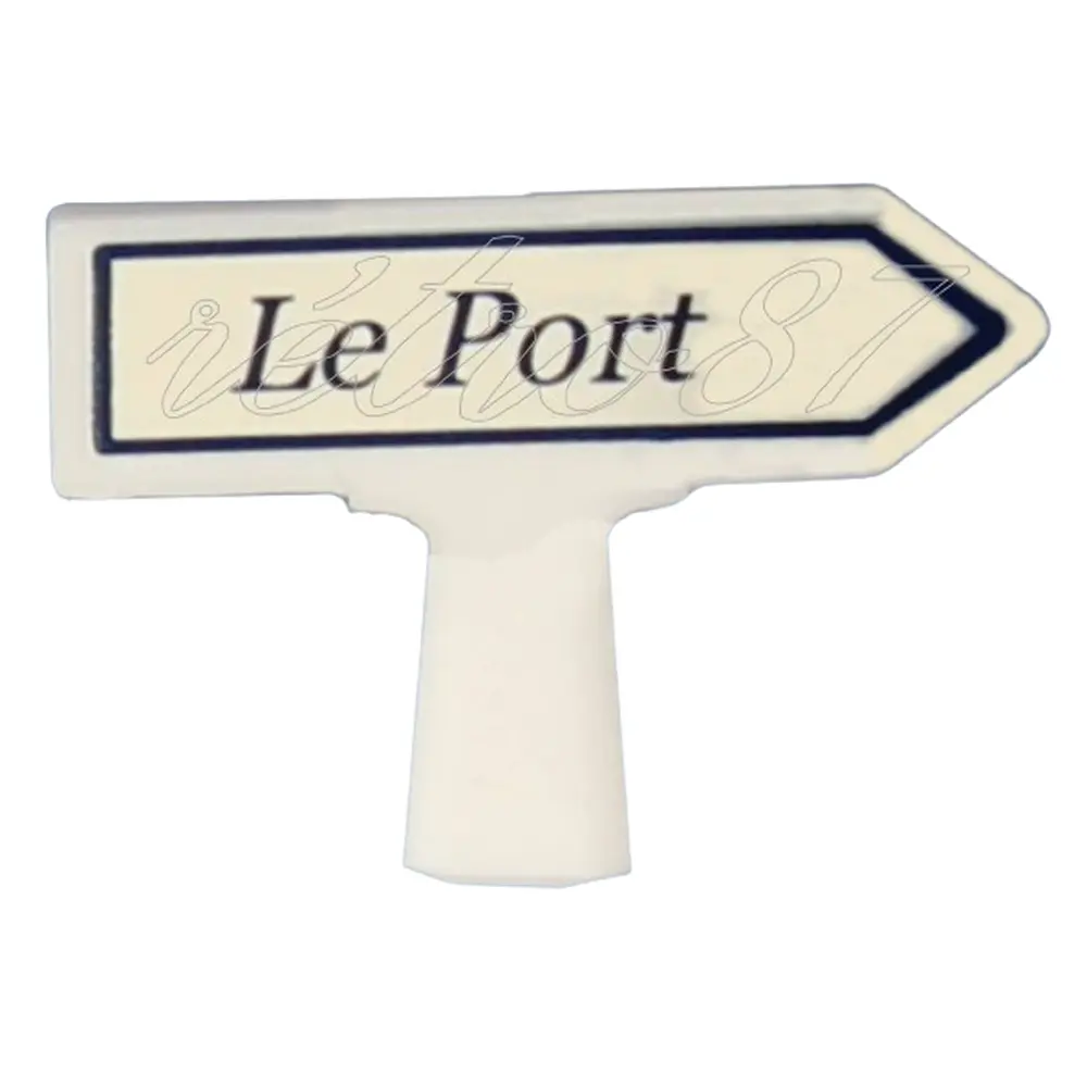 Panneau Michelin d'indication de lieu, vers la droite : Le Port - Sai 8459 - HO 1/87