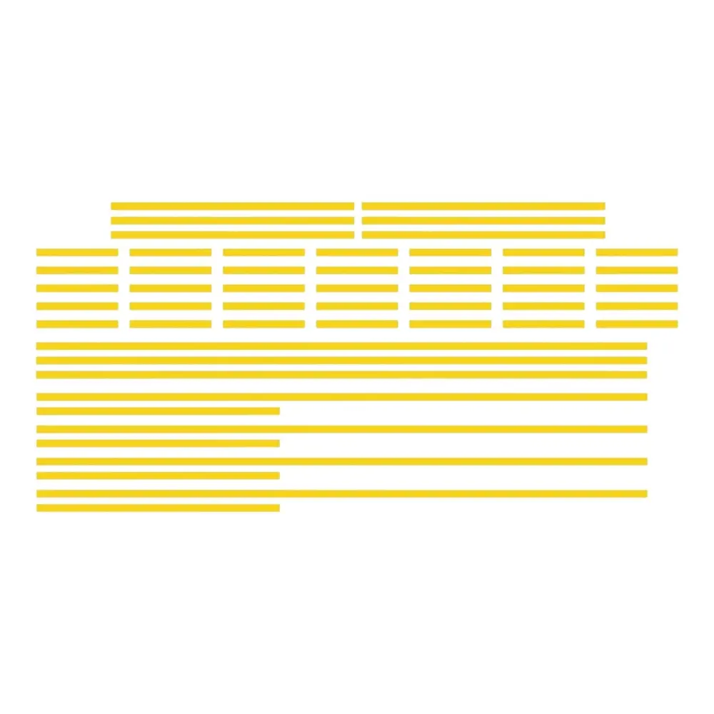 Lignes axiales continues et discontinues - SAI 1030 - HO 1/87 - Pour routes avant 1973 - Jaune - Décalcomanies