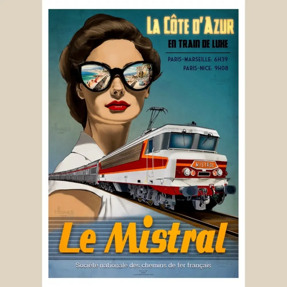 Poster Le Mistral -1950-82- 800Tonnes 8TLEMISTRAL SNCF - A2 42.0x59.4 cm