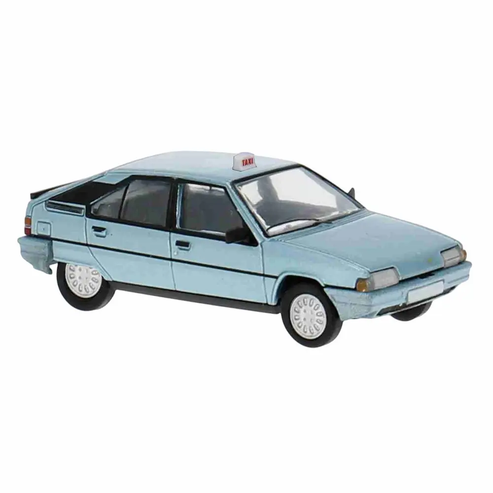 TAXI Citroën BX phase 1, 1983, bleu argenté métallisé verni - SAI 6495 - HO 1/87