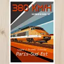Poster TGV Record 2007 - A2 42.0 x 59.4 cm - 800Tonnes  8TTGVREC81 - Paris Sud-Est - SNCF - 380 km/h