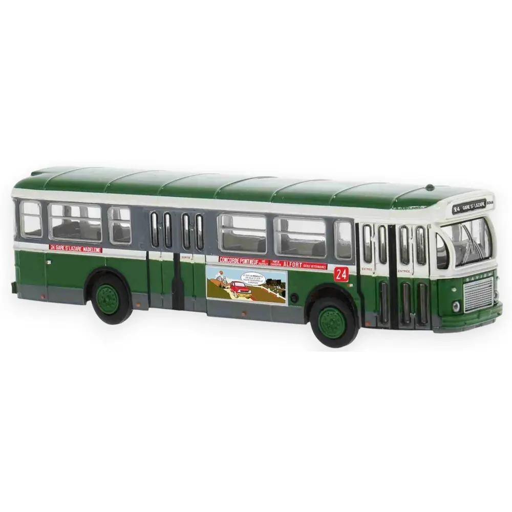 Autobus Saviem SC10, 0-4-4, RATP ligne 24 (Gare Saint Lazare - Alfort) - Sai 4360 - HO 1/87