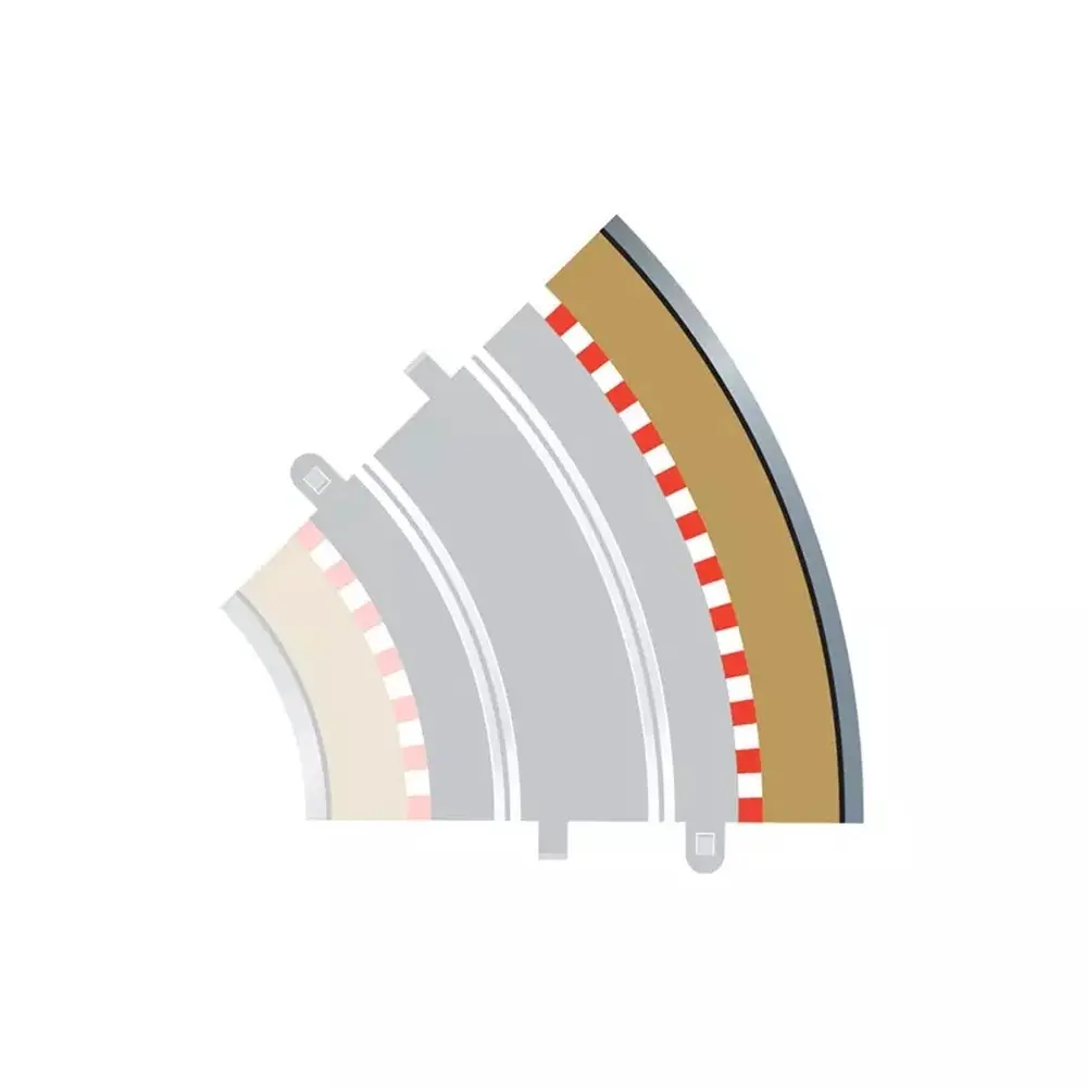 2 Courbes Bordures Extérieures Rayon 45° x 4 - SCALEXTRIC C8228 - I 1/32