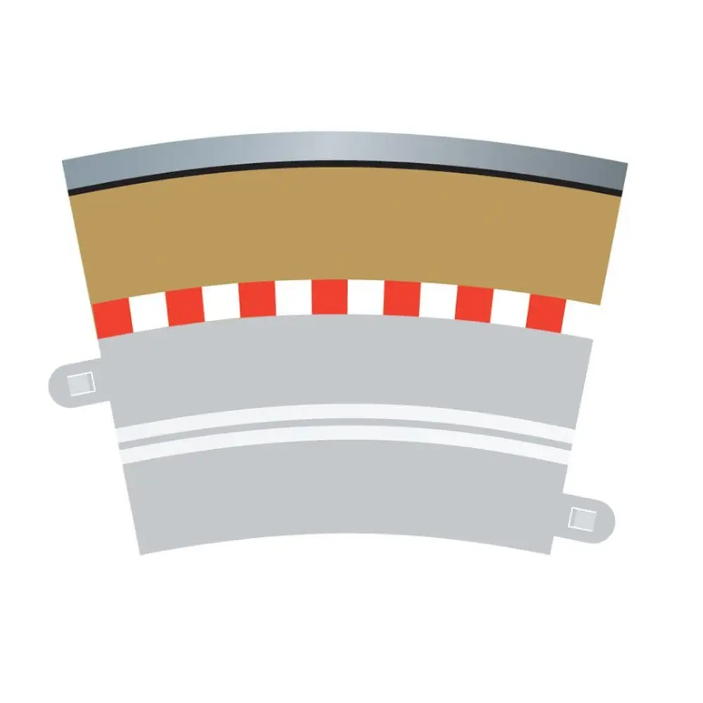 Voie courbe avec 4 bordures extérieures - Scalextric C7019 - 1/32 - Rayon R3 22.5°