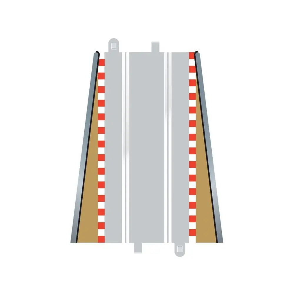 Set 2 Fin de bordures de voie droite - Scalextric C8233 - 1/32 - longueur 350 mm