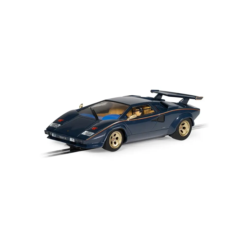 Voiture Analogique - Lamborghini Countach - Bleu et Or - Scalextric CH4411 - Super Slot - I: 1/32
