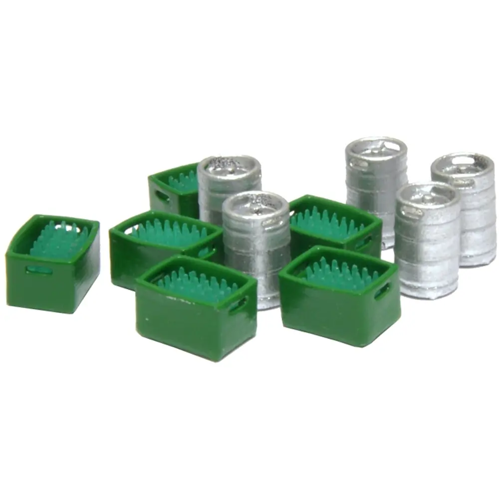 Fûts de bière et caisses vertes - 87TRAIN 22224 - HO 1/87