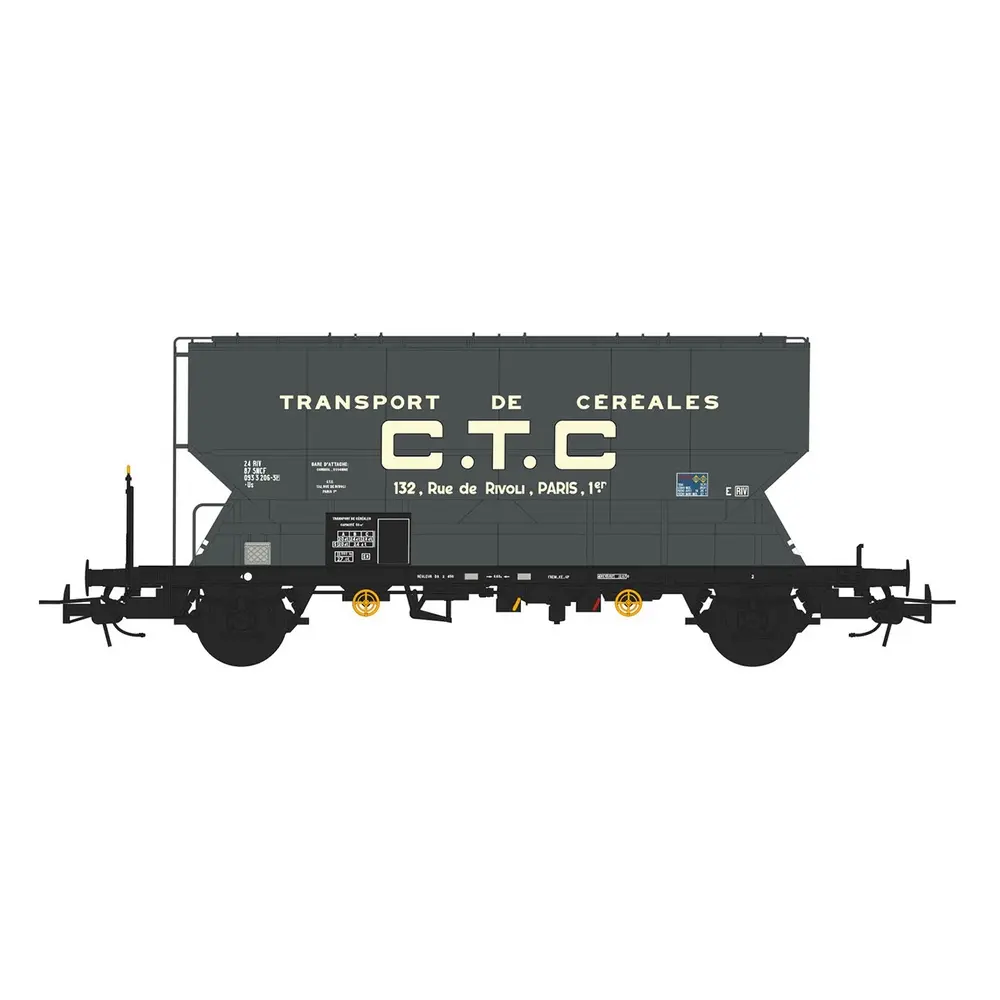Wagon céréalier CTC - Sudexpress SUD933206 - HO 1/87 - SNCF - EP III - 2R