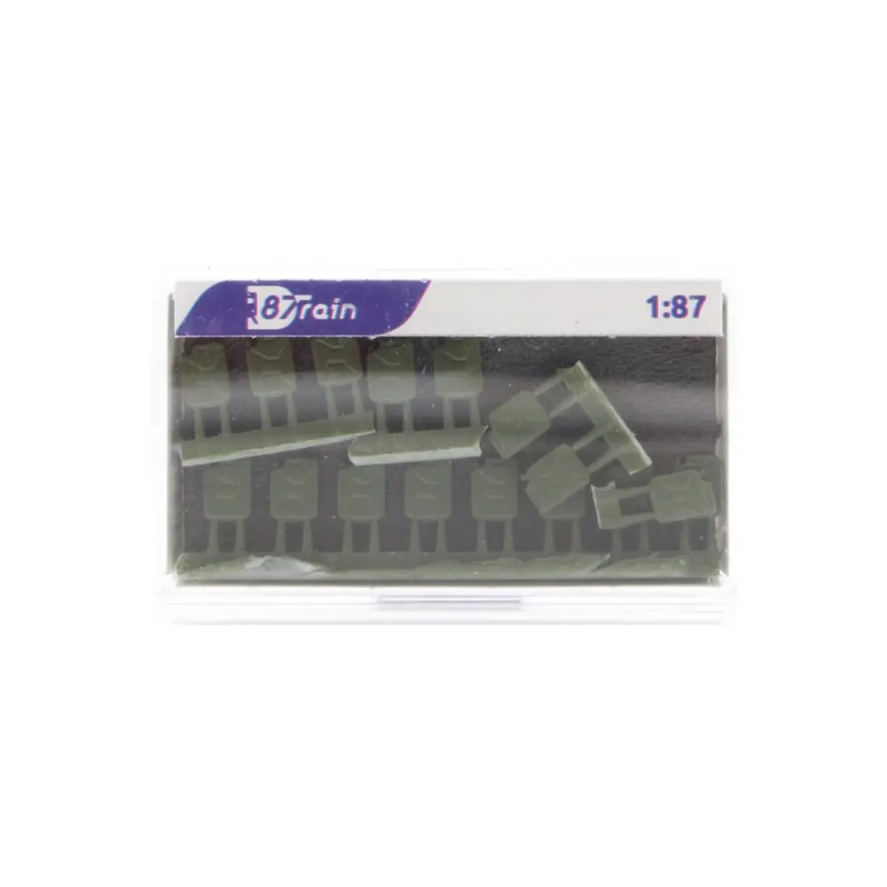 Lot de 16 bidons d’essence verts - 87TRAIN 221003 - HO 1/87