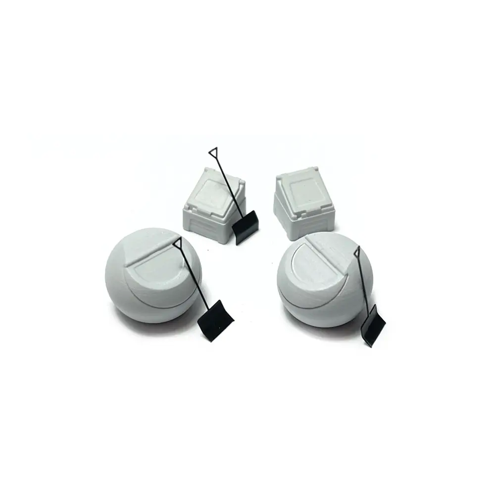 Conteneurs à sel/sable gris avec pelles - 87TRAIN 221037 - HO 1/87