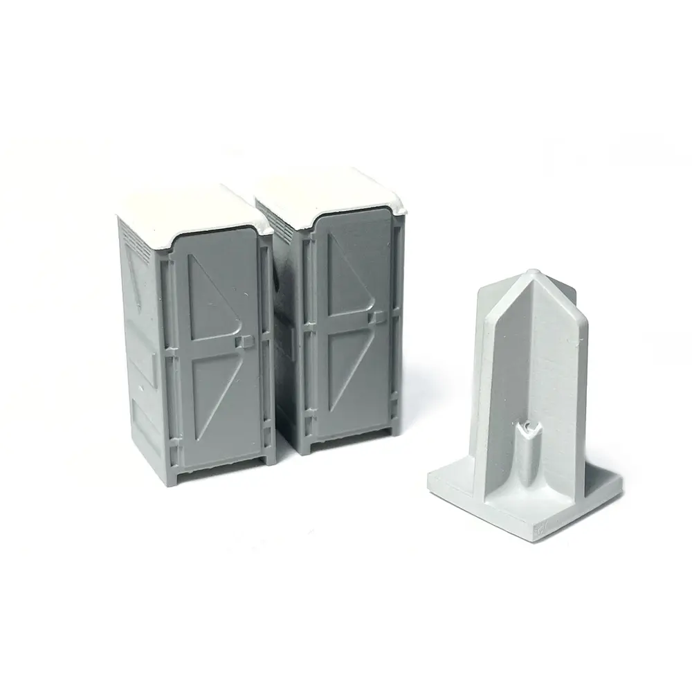 Toilettes portables grises - 87TRAIN 221039 - HO 1/87