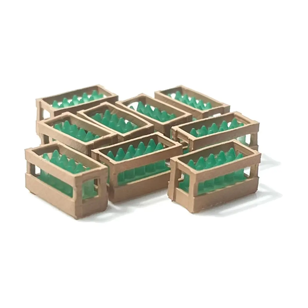 Caisses en bois avec bouteilles vertes - 87TRAIN 221049 - HO 1/87