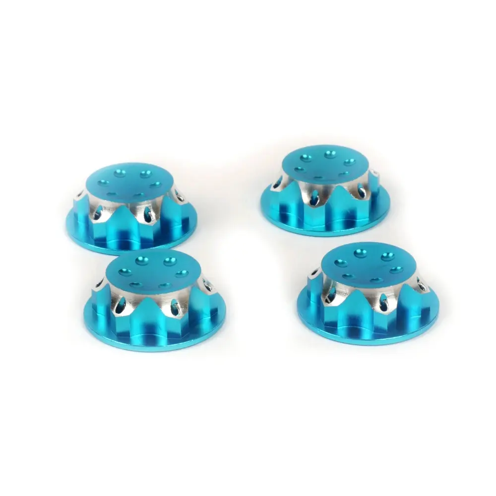 Ecrous borgne alu 17mm bleu (4p) - T2M T422624B - 1/8