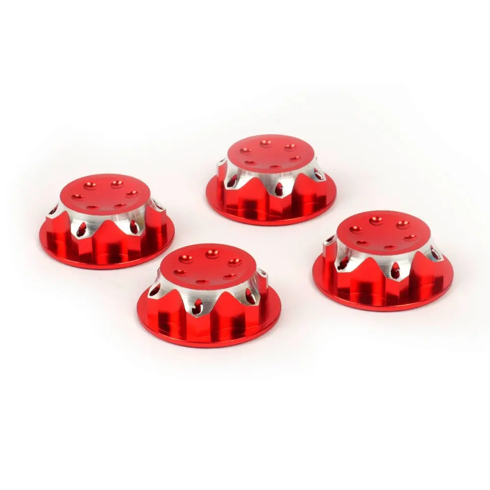 Ecrous borgne alu 17mm rouge (4p) - T2M T422624R - 1/8