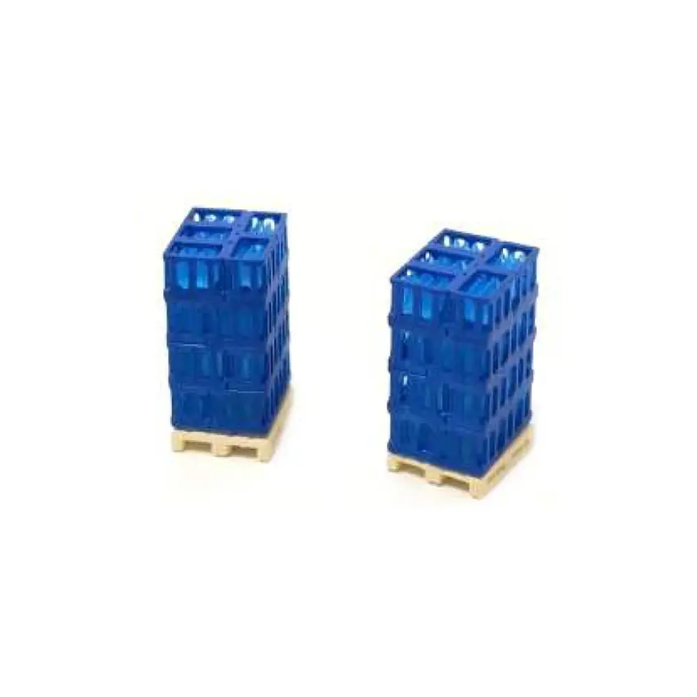 Casiers d’eau bleue sur palette - 87TRAIN 221095 - HO 1/87