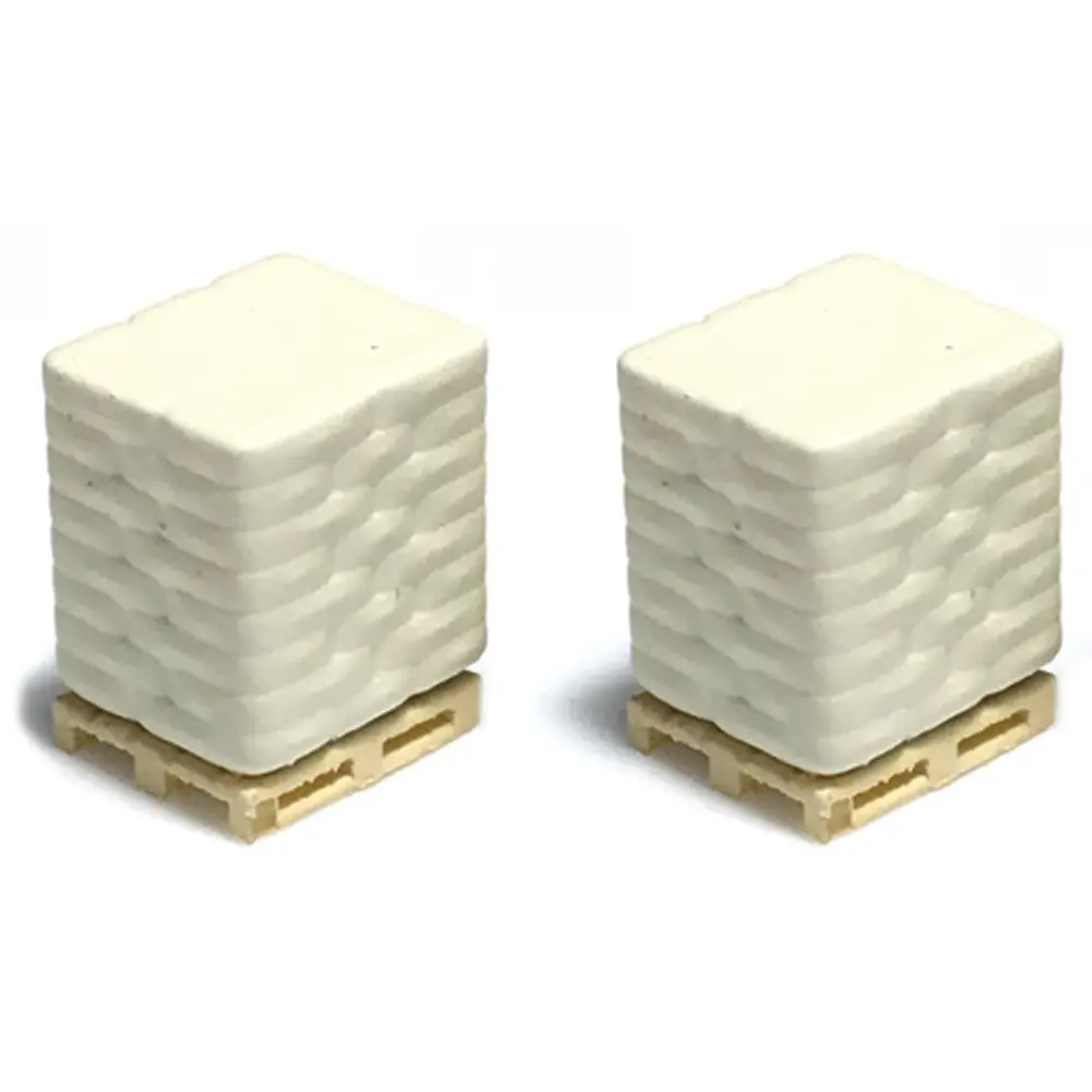 Lot de 2 palettes avec sacs de ciment blancs - 87TRAIN 221007 - HO 1/87