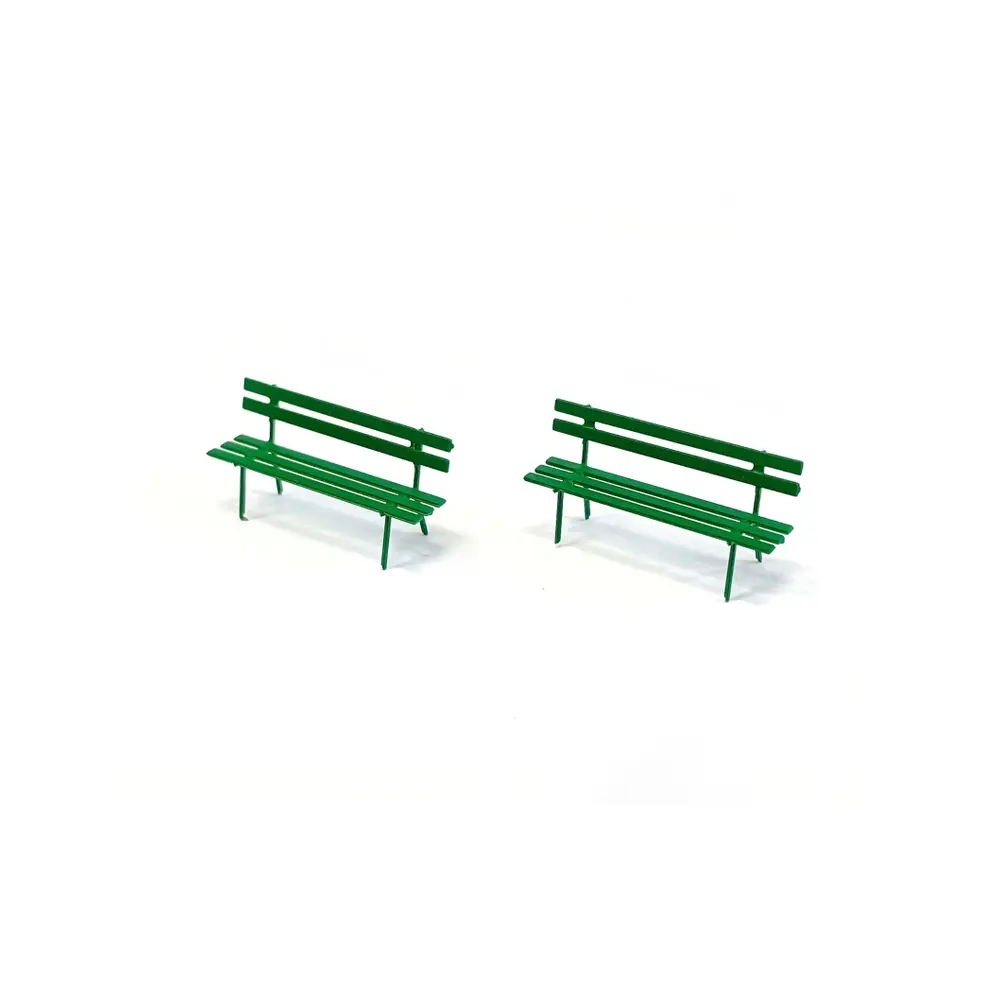 Bancs de parc verts - 87TRAIN 221065 - HO 1/87