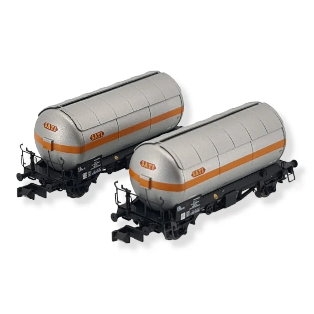 Lot 2 wagons-citernes SNCF «SATI / UCB» argent Arnold HN6479 SNCF N 1/160 EP IV