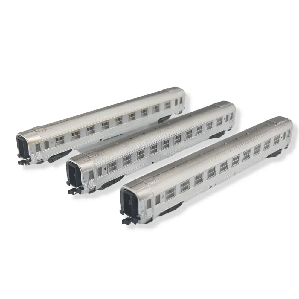 Set 3 voitures voyageurs DEV Inox Arnold HN4335 - N 1/160 - SNCF - EP III