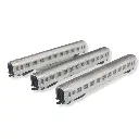 Set 3 voitures voyageurs DEV Inox Arnold HN4335 - N 1/160 - SNCF - EP III