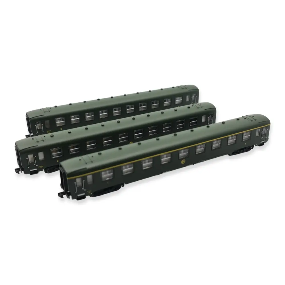 Set 3 voitures voyageurs DEV AO Arnold HN4383 - N 1/160 - SNCF - EP III