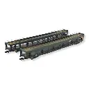 Set 2 wagons porte-auto DEV66 vert Logo casquette Arnold HN4347 - N 1/160 - EP V