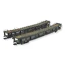 Set 2 wagons porte-auto DEV66 vert logo carmillon Arnold HN4348 N 1/160 - EP VI