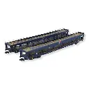 Set 2 wagons porte-auto DEV66 bleus Arnold HN4349 SNCB - N 1/160 - EP IV-V