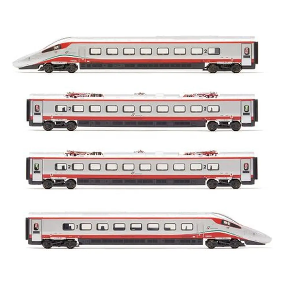 Set de 4 unités, autorails électriques ETR 610, « ECE Milano – Frankfurt », livrée « Frecciargento » - Arnold HN2577 - N 1/160 - FS - Ep VI - Analogique - 2R