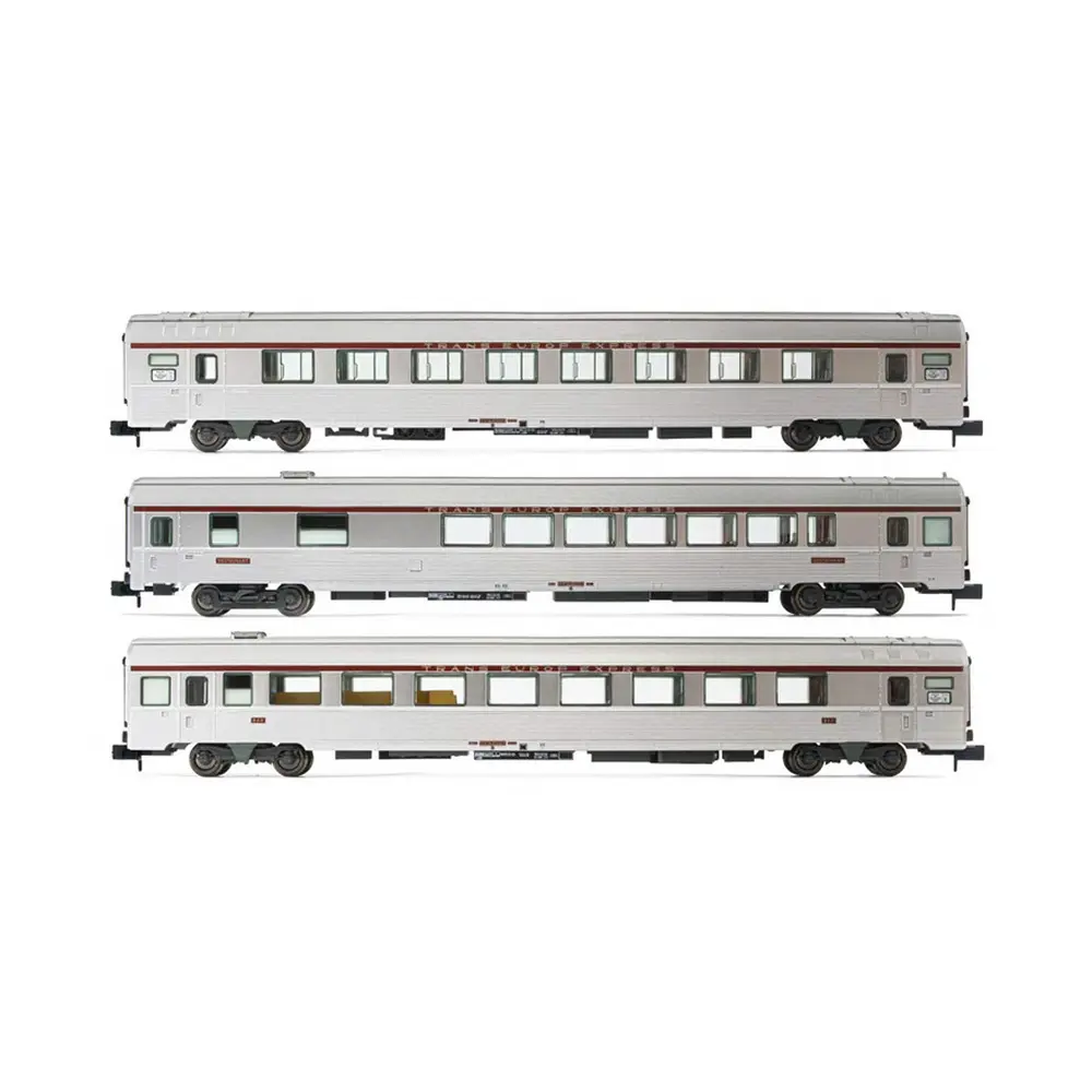 Set de 3 voitures voyageurs TEE "Cisalpin" - Arnold HN4440 - N 1/160 - SNCF - Ep IV - 2R