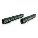 Set de 2 voitures DEV AO B10 - Arnold HN4449 - N 1/160 - SNCF - Ep IV - 2R