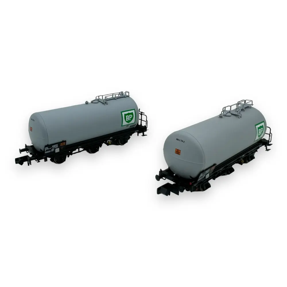 Set 2 Wagons citernes "BP" 3 essieux - Arnold HN6608 - N 1/160 - SNCF - Ep IV - 2R