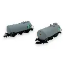 Set 2 Wagons citernes "BP" 3 essieux - Arnold HN6608 - N 1/160 - SNCF - Ep IV - 2R
