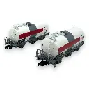 Set de 2 wagons citernes à 3 essieux "ESSO" - Arnold HN6610 - N 1/160 - SNCF - Ep IV/V - 2R