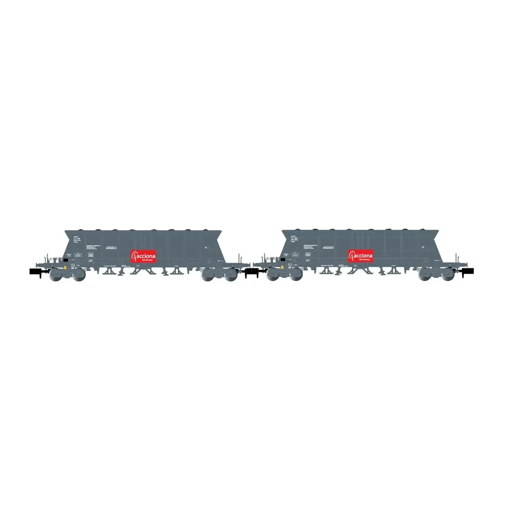 Coffret de 2 wagons trémies Faoos "Acciona" - Arnold HN6618 - N 1/160 - RENFE - EP VI