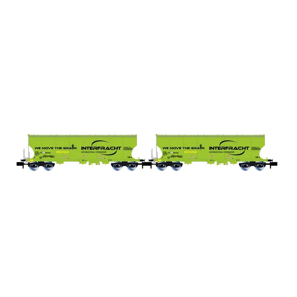 Coffret de 2 wagons trémies "Neongreen" - Arnold HN6625 - CZ - EP VI