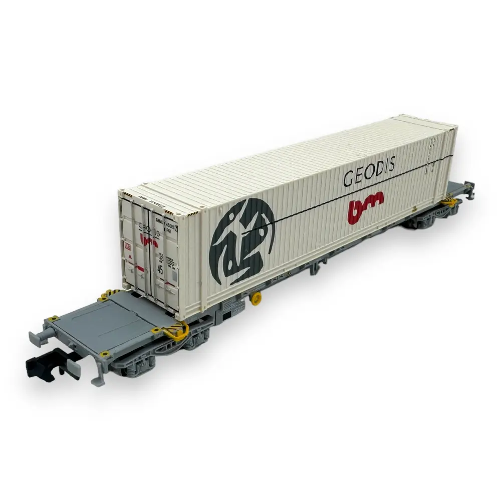Wagon porte conteneur Sgss GEODIS - Arnold HN6649 - N 1/160 - SNCF - Ep V