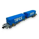 Wagon porte conteneur Sgss "TIPES" - Arnold HN6650 - N 1/160 - SNCF - Ep V