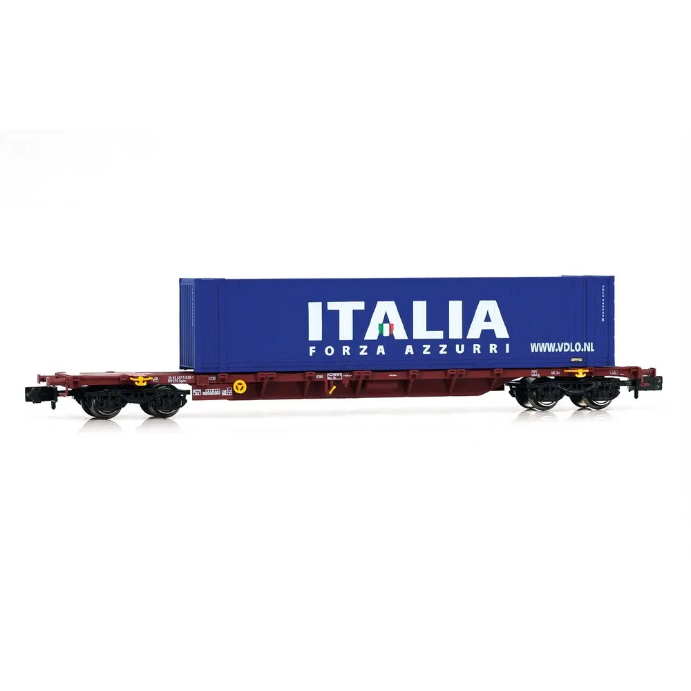 Wagon porte-conteneurs avec conteneur "ITALIA" - Arnold HN6656 - N 1/160 - FS - EP VI