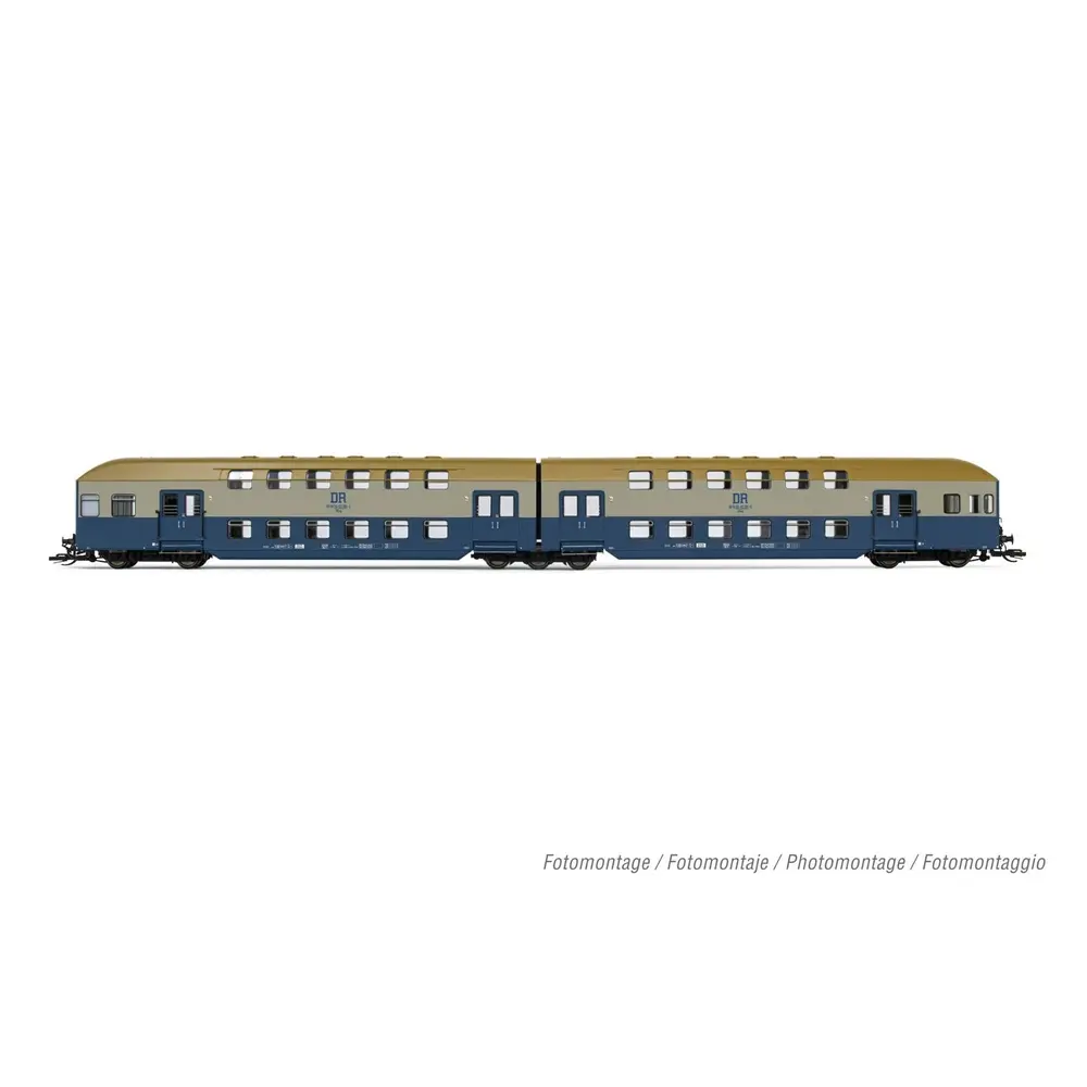 Coffret de 2 voitures voyageurs à 2 niveaux - Arnold HN9522 - TT 1/120 - DR - EP IV
