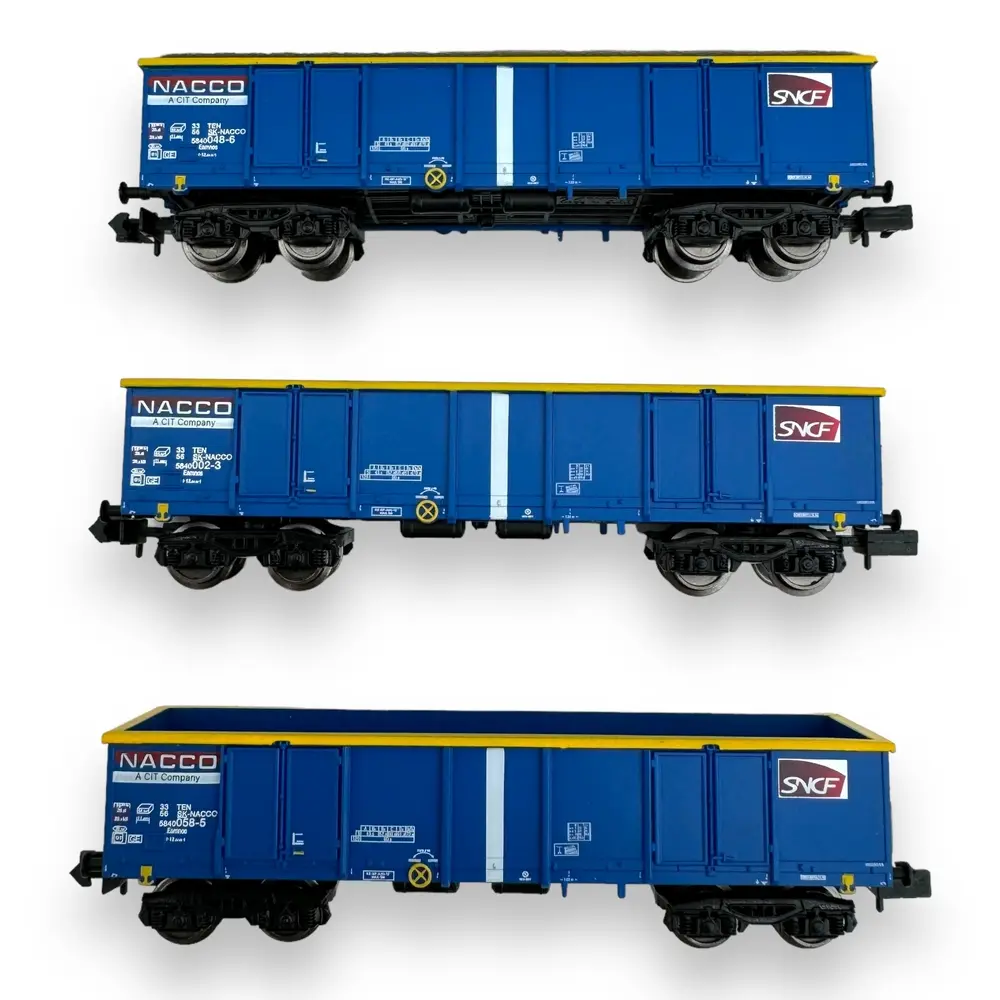 Coffret de 3 wagons tombereaux Eamnos - Arnold HN6602 - N 1/160 - SNCF - Ep VI - 2R