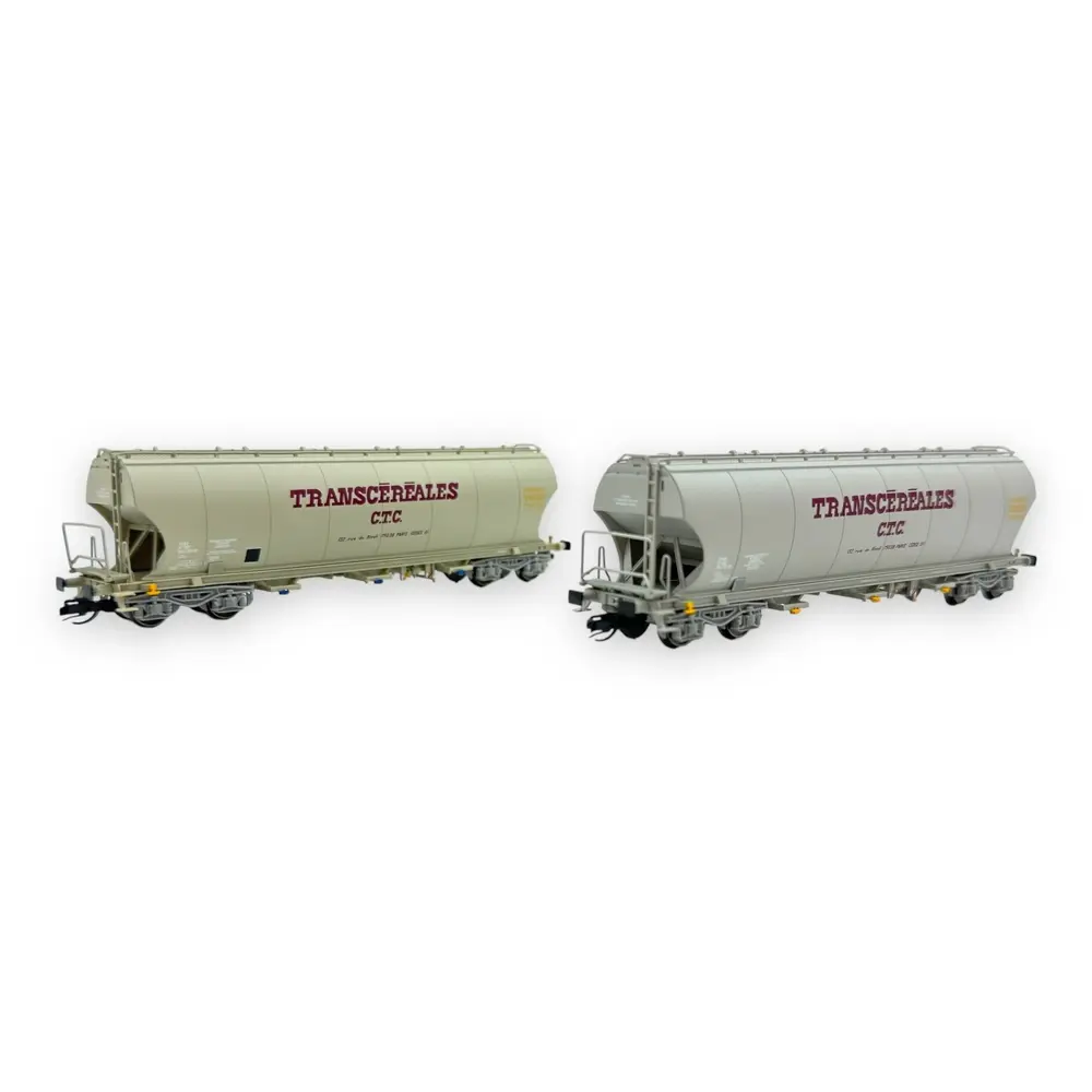 Set de 2 wagons silos à 4 essieux "Transcéréales CTC" - Arnold HN9748 - TT 1/120 - SNCF - Ep IV-V - 2R