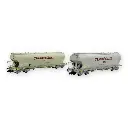 Set de 2 wagons silos à 4 essieux "Transcéréales CTC" - Arnold HN9748 - TT 1/120 - SNCF - Ep IV-V - 2R