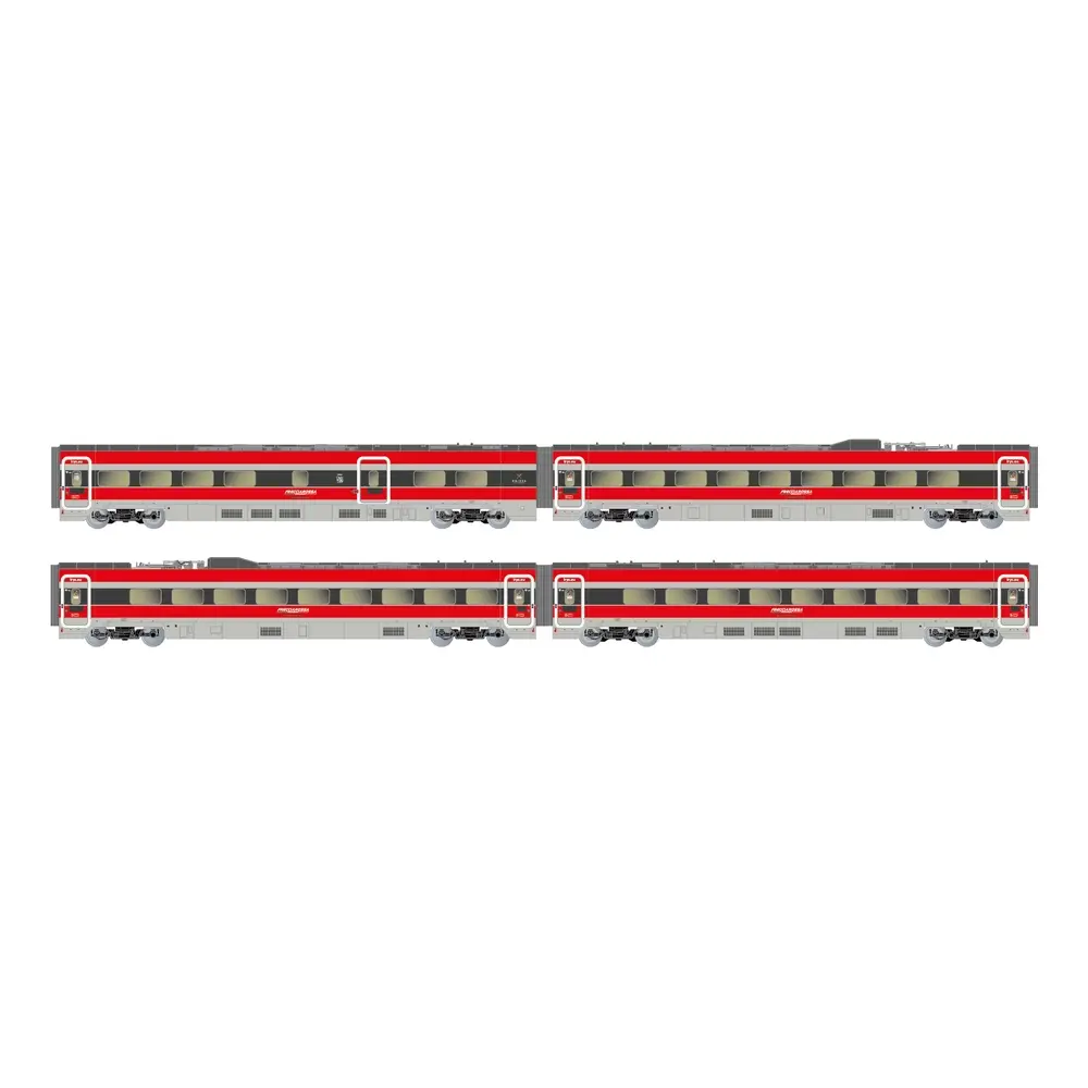 Coffret 4 voitures intermédiaires pour le TGV "Frecciarossa 1000" Iryo - Arnold HN3515 - N 1/160 - FS - EP VI
