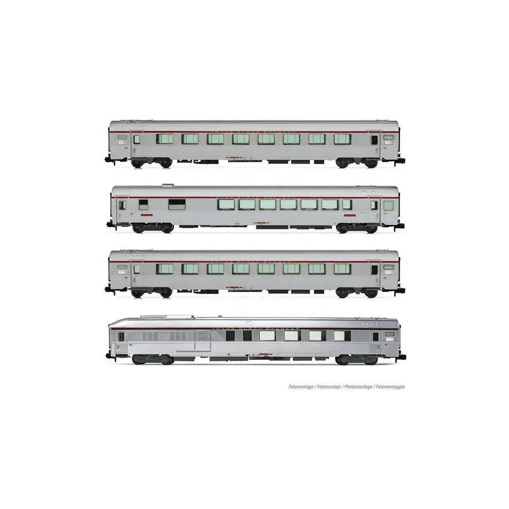 Coffret de 4 voitures type Mistral '69, TEE "Jules Verne" - Arnold  HN4499 - N 1/160 - SNCF - EP IV