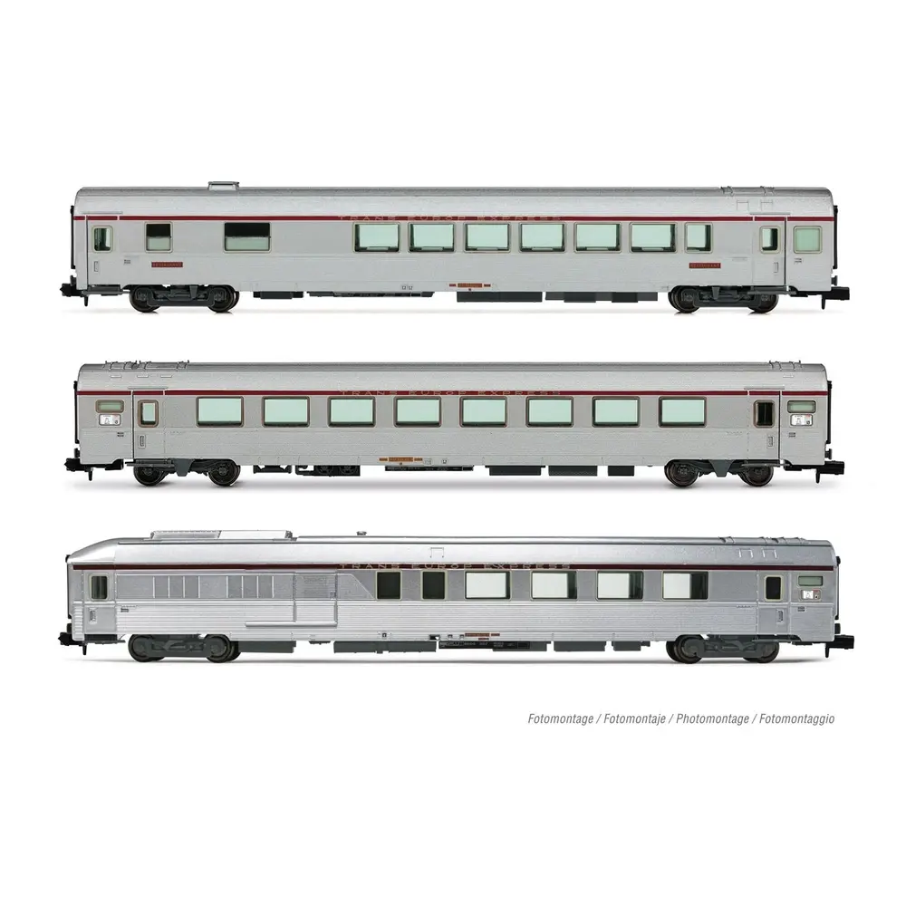 Coffret de 3 voitures TEE "Mistral", Nice-Paris - Arnold HN4500 - N 1/160 - SNCF - EP IV