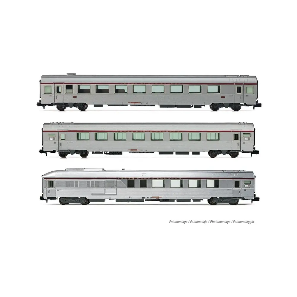 Coffret de 3 voitures TEE "Mistral", Nice-Paris - Arnold HN4501 - N 1/160 - SNCF - EP IV