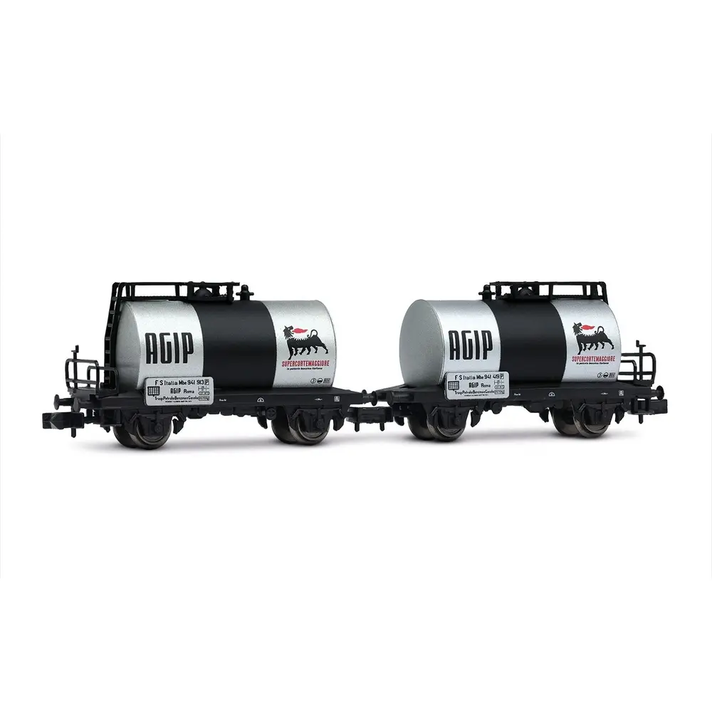 Coffret de 2 wagons-citernes « Agip » - Arnold HN6700 - N 1/160 - FS - EP III-IV