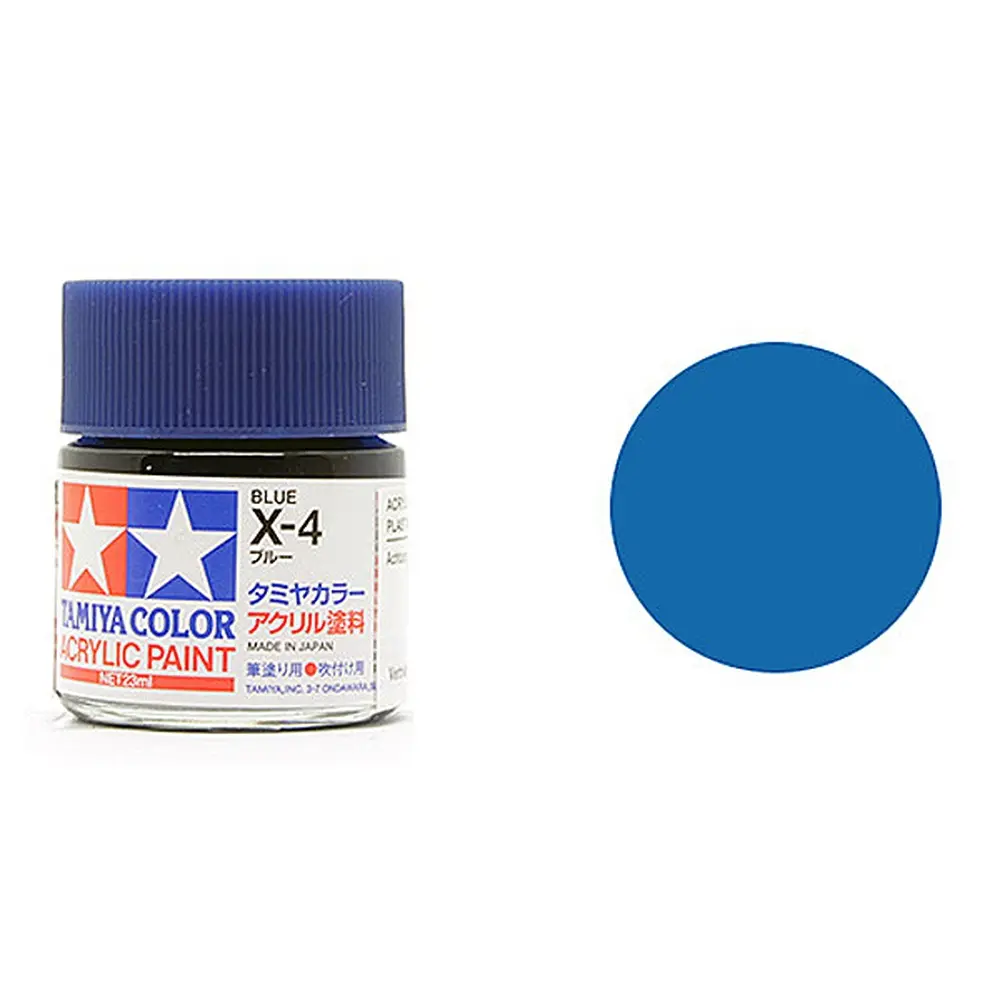 Peinture acrylique en pot - Bleu Brillant X4 - Tamiya 81504 - 10ml
